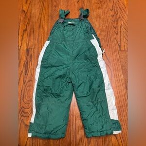 Kids Green 4T Snow Bibs Winter Padded Overalls Ski Insulated